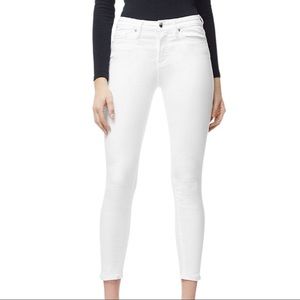 Good American Women’s White Good Legs High Rise Raw Hem Crop Skinny Jeans